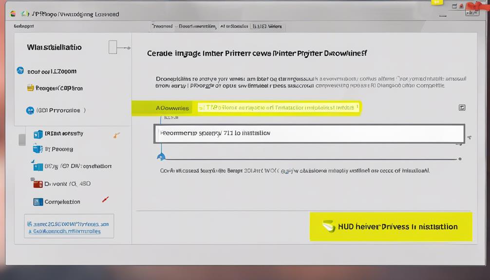 installing printer driver software